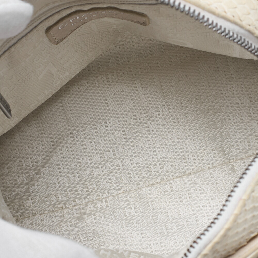 Chanel Coco Mark Python White Chain Shoulder Bag - image 8